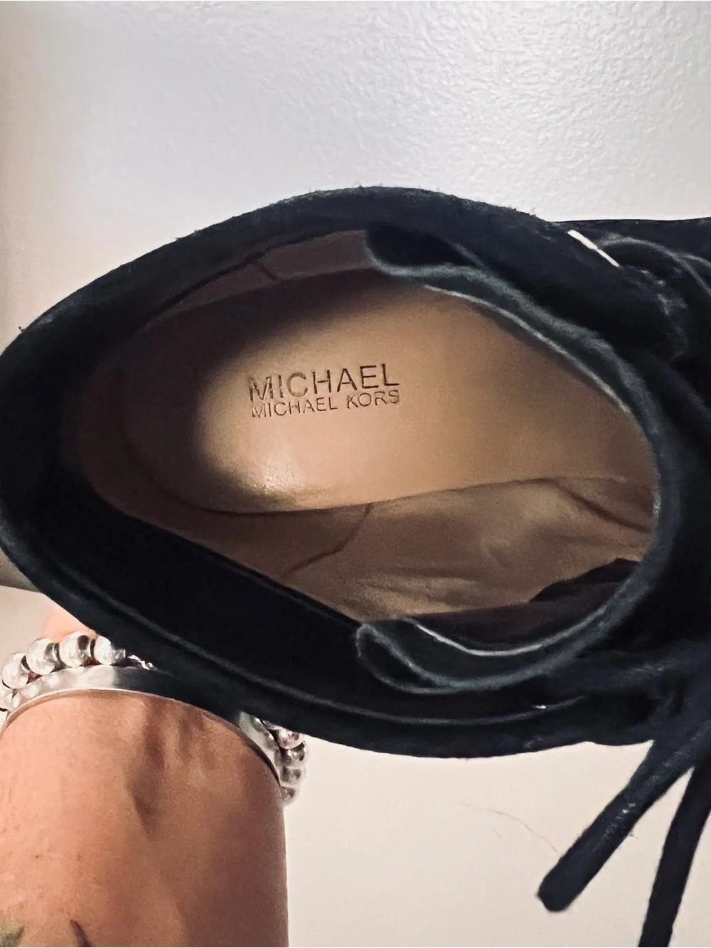 Michael Kors lace- up wedge bootie